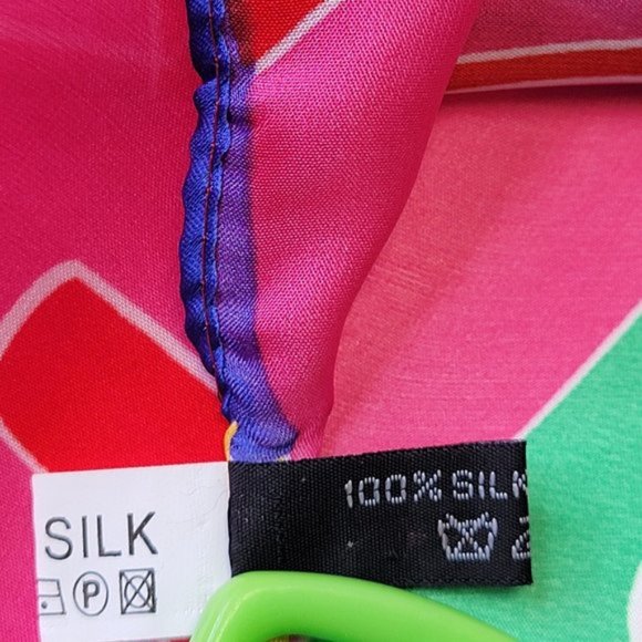 Multicolored Long Silk Rectangular Scarf Shawl - Picture 8 of 9